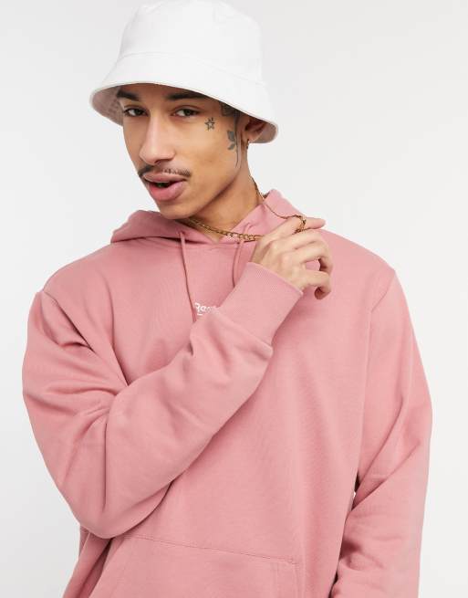 Reebok classic hoodie mens on sale pink