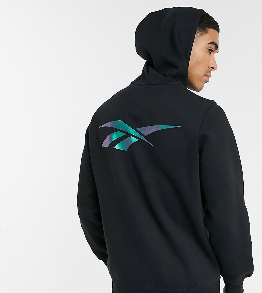 Reebok classics hoodie with reflective back print in black exclusive to asos