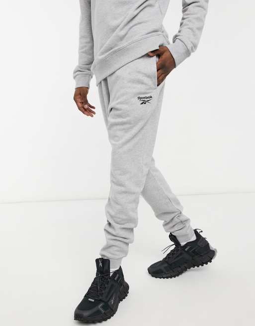 Reebok Classics joggers in grey heather with small logo