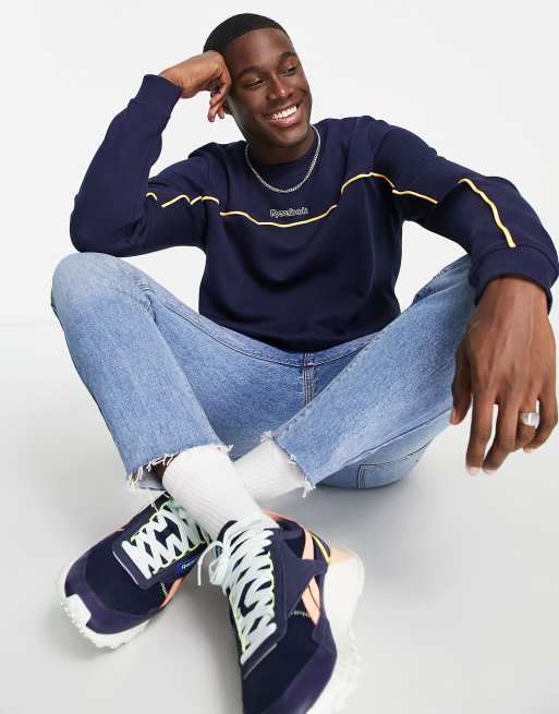 Navy sales reebok sweatshirt