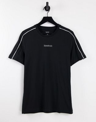 Reebok Classics logo t-shirt with piping in black | ASOS