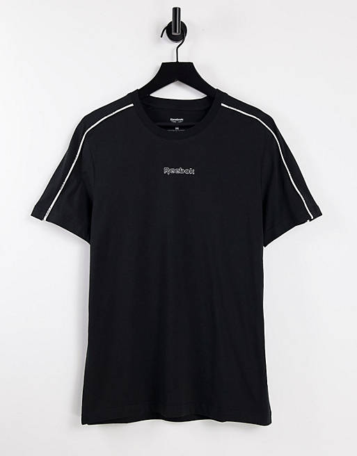 Reebok Classics logo t-shirt with piping in black