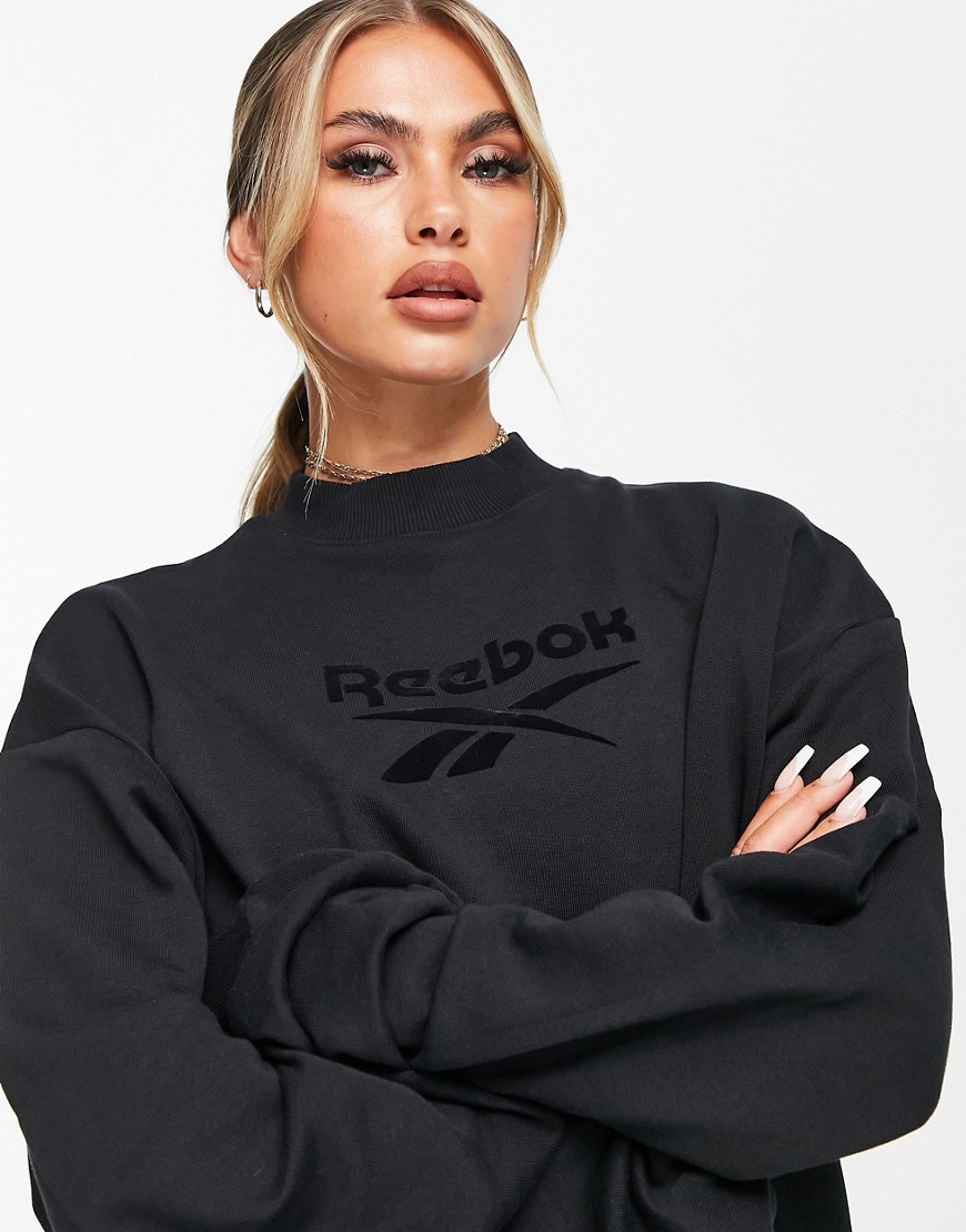 Reebok Classics mock neck sweatshirt in black