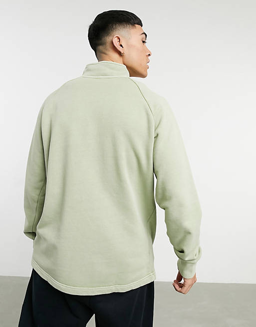  Reebok Classics Natural Dye half zip sweatshirt in green 