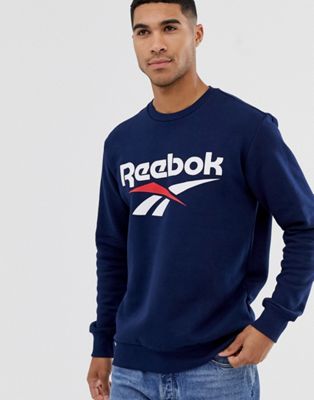 reebok classics navy vector logo sweatshirt