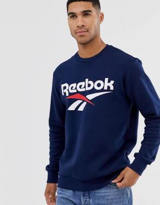 reebok classic navy logo sweatshirt