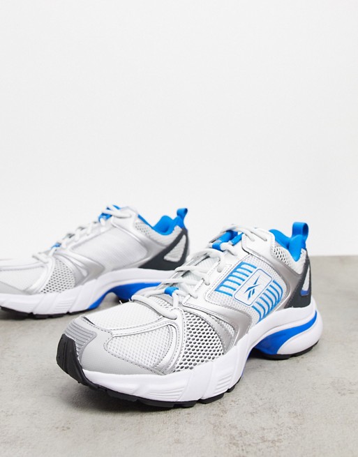 Reebok Classics Premier trainers in silver and blue | ASOS