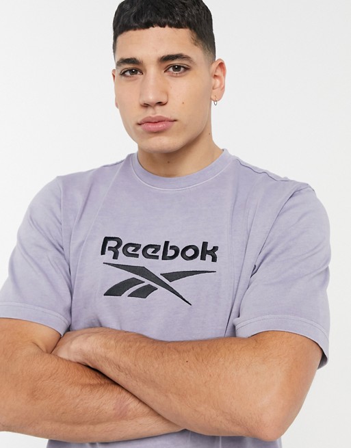 Reebok Classics premium t-shirt in washed lilac