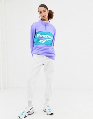 purple vector logo half zip sweatshirt 