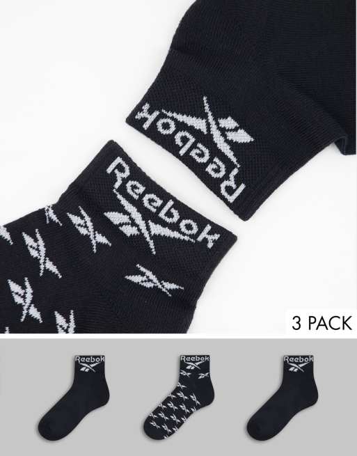 Reebok Classics - Set van 3 paar enkelsokken in zwart