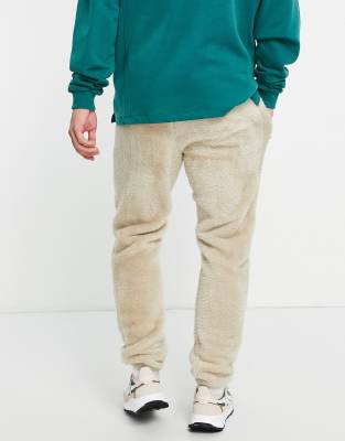 reebok classics sherpa vector hoodie in beige