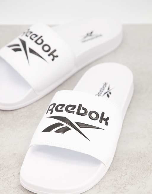 Reebok white cheap flip flops