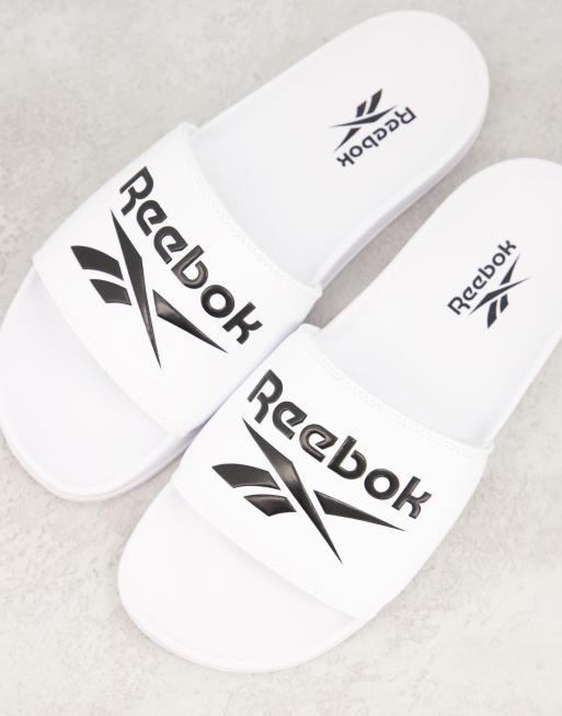 Reebok store sliders white