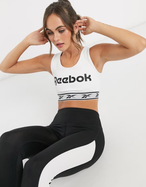 Reebok Classics - Sportbeha met logo in wit, 3 van 4