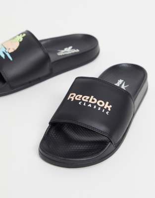 reebok flip flops black