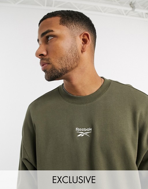 Reebok Classics sweatshirt with central logo in green exclusive to ASOS