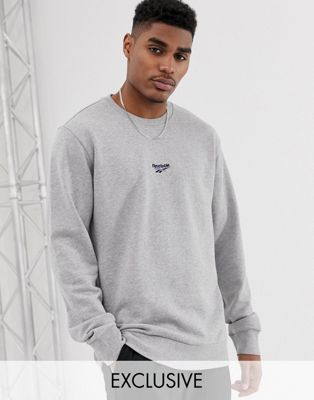 reebok classic grey logo sweatshirt