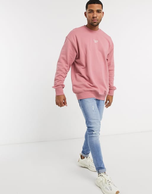 Reebok Classics sweatshirt with central logo in pink exclusive to