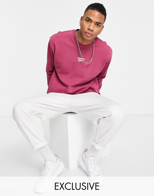 Reebok Classics sweatshirt with central logo in purple exclusive to ASOS