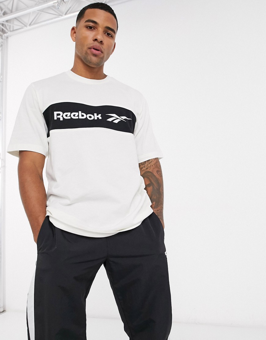 Reebok classics - T-shirt bianca con logo vector-Bianco