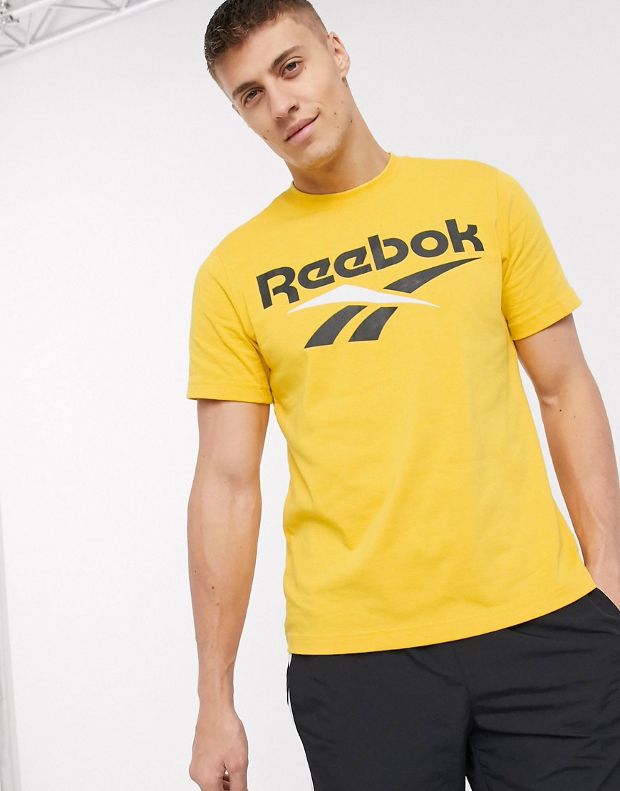 Reebok Classics - T-shirt con logo vector gialla-Giallo