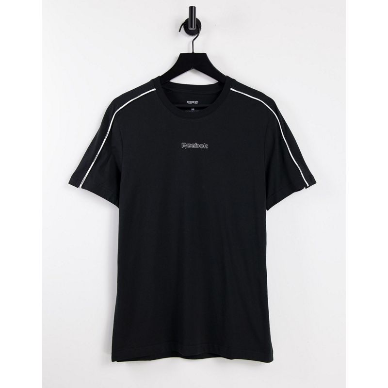 Reebok Classics – T-Shirt in Schwarz mit Paspelierung und Logo