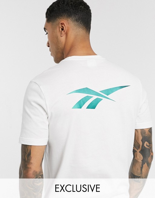 Reebok classics t-shirt with reflective back print in white exclusive to asos