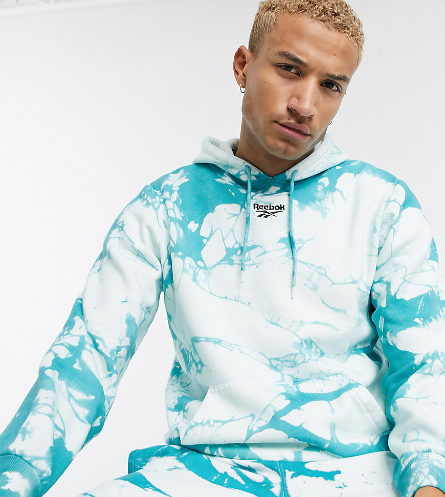 Reebok classics tie dye hoodie in blue and white exclusive to asos