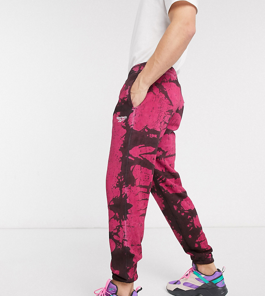 Reebok classics tie dye joggers in pink and black exclusive to asos