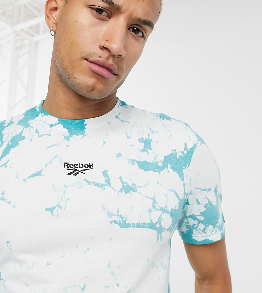 Reebok classics tie dye t-shirt in blue and white exclusive to asos
