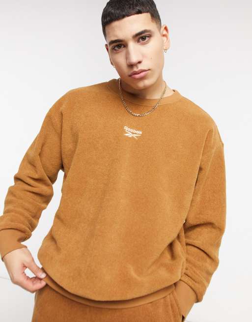 Reebok Classics Toast co ord sweatshirt in tan terry towelling exclusive to ASOS