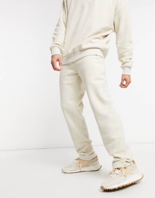 Reebok Classics Toast Exclusivit ASOS Pantalon de jogging d ensemble en tissu ponge Blanc cass