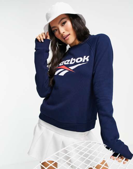 Navy best sale reebok sweatshirt