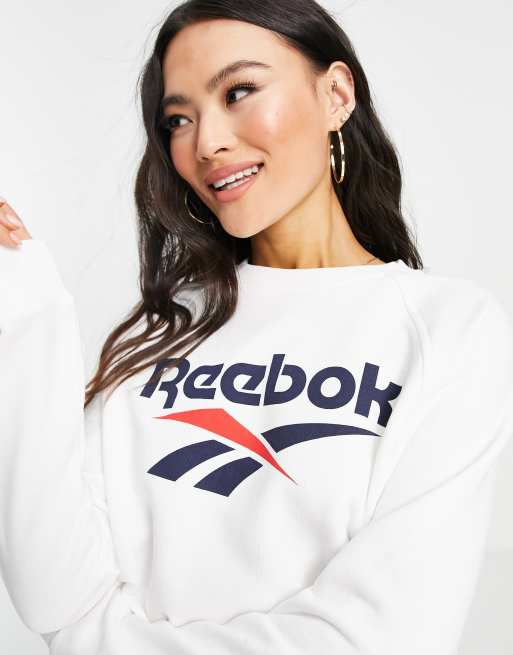 Reebok Classics Vector crew neck sweatshirt in white