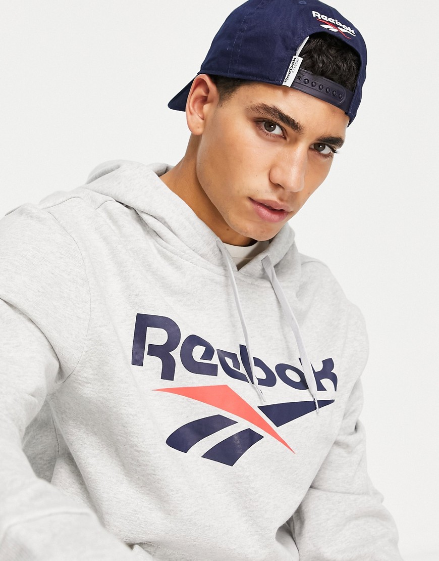 Reebok Classics Vector hoodie in light gray heather-Grey