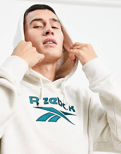 Reebok Classics vector logo hoodie in off white