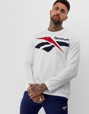Reebok Classics Vector long sleeve top in white