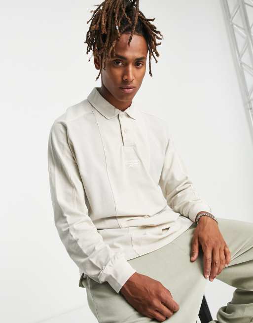 Reebok classics wardrobe essentials rugby polo in beige
