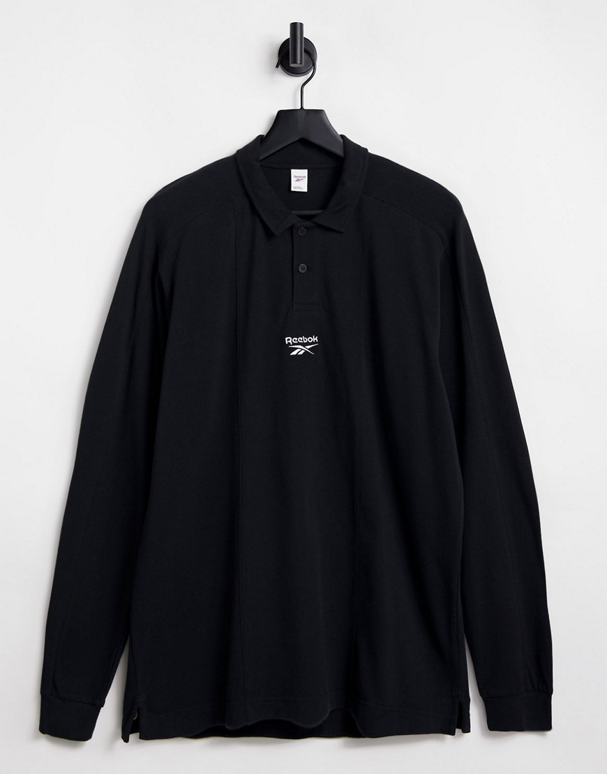 Reebok classics wardrobe essentials rugby polo in black