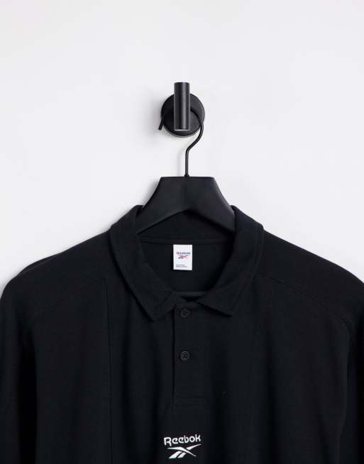 Reebok classics wardrobe essentials rugby polo in black