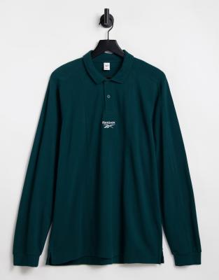 Reebok classics wardrobe essentials rugby polo in forest green