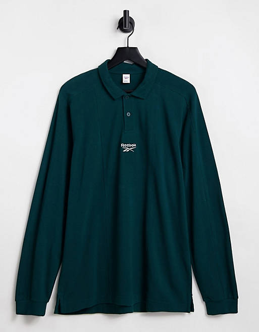 Reebok Classics wardrobe essentials rugby polo in forest green