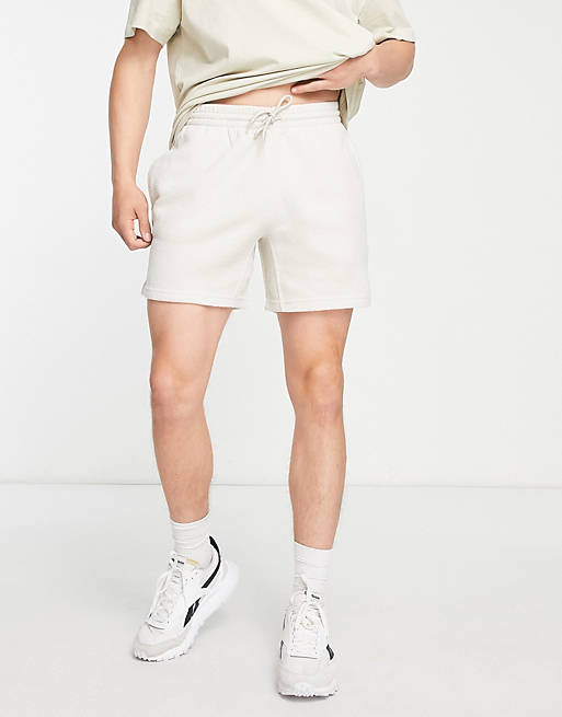Reebok Classics wardrobe essentials towelling shorts in beige
