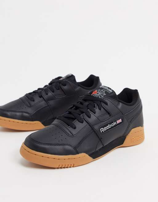 Reebok Classics Workout trainers in black with gum sole ASOS