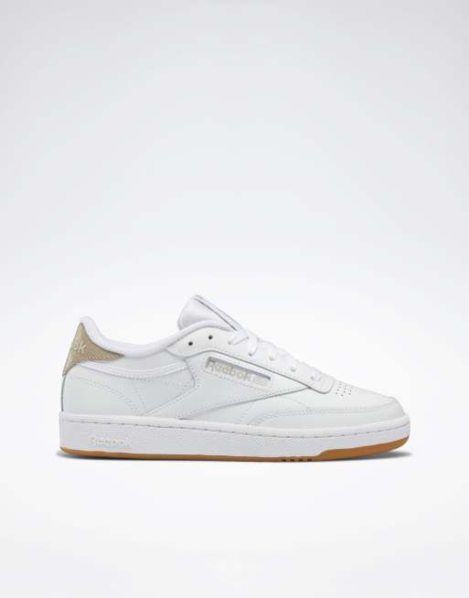 Reebok Club C 85 animal print sneakers in white