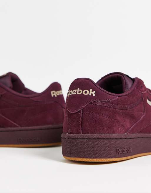 Reebok Club C 85 Baskets en daim Bordeaux ASOS