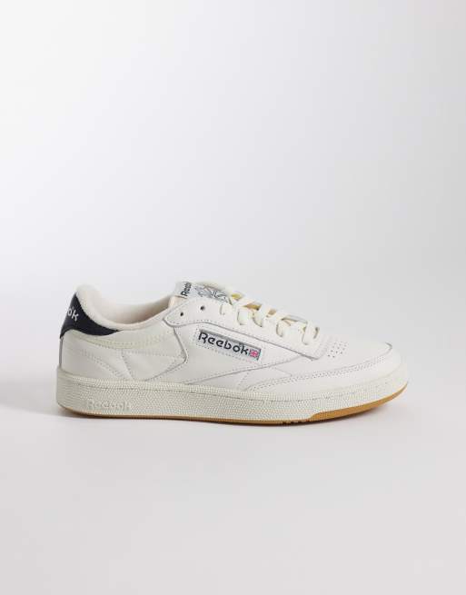 Reebok - Club C 85 - Baskets vintage avec semelle en caoutchouc - Blanc cassé