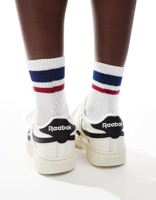 Reebok Club C 85 Double sneakers with black detail in cream ASOS