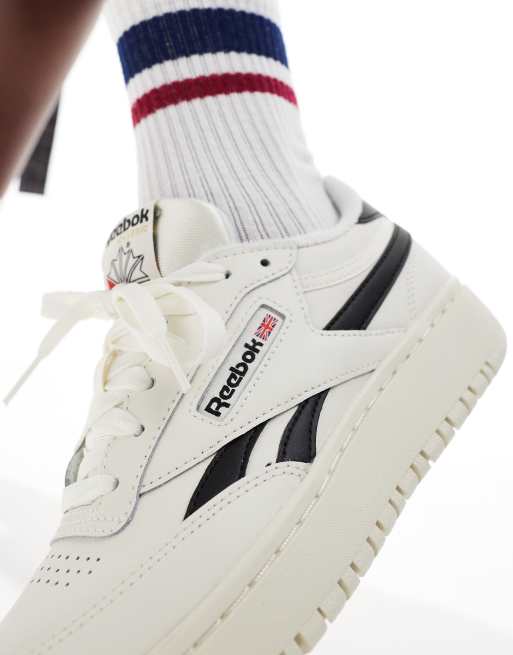 Reebok Club C 85 Double sneakers with black detail in cream ASOS