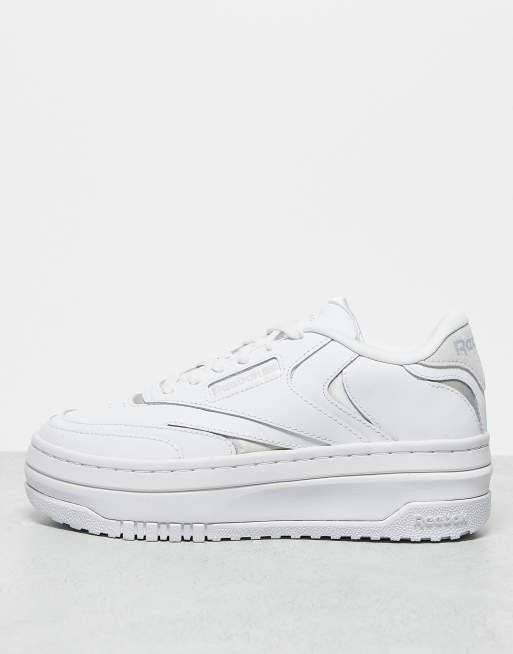 Reebok Club C 85 Extra sneakers in white and silver ASOS